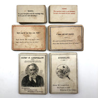 Victorian Papered Box with 19th Century Courting Cards and Authors Game