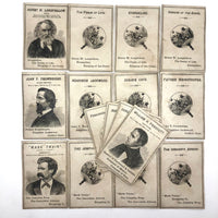 Victorian Papered Box with 19th Century Courting Cards and Authors Game