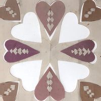 Antique Cut and Woven Paper Hearts on Hand-written Letter