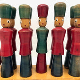 Italian Soldier Nine Pin Skittles Set on Rolling Cart, Made for B Altman