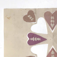 Antique Cut and Woven Paper Hearts on Hand-written Letter
