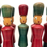 Italian Soldier Nine Pin Skittles Set on Rolling Cart, Made for B Altman