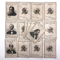 Victorian Papered Box with 19th Century Courting Cards and Authors Game