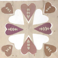 Antique Cut and Woven Paper Hearts on Hand-written Letter