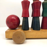 Italian Soldier Nine Pin Skittles Set on Rolling Cart, Made for B Altman