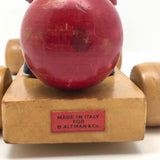 Italian Soldier Nine Pin Skittles Set on Rolling Cart, Made for B Altman