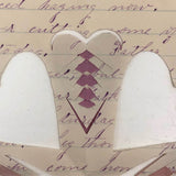 Antique Cut and Woven Paper Hearts on Hand-written Letter