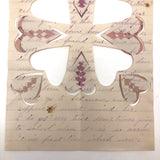 Antique Cut and Woven Paper Hearts on Hand-written Letter