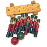 Italian Soldier Nine Pin Skittles Set on Rolling Cart, Made for B Altman