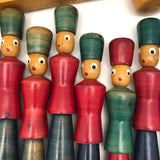 Italian Soldier Nine Pin Skittles Set on Rolling Cart, Made for B Altman