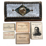 Victorian Papered Box with 19th Century Courting Cards and Authors Game