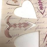Antique Cut and Woven Paper Hearts on Hand-written Letter