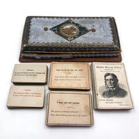 Victorian Papered Box with 19th Century Courting Cards and Authors Game