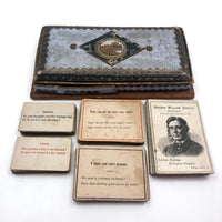 Victorian Papered Box with 19th Century Courting Cards and Authors Game