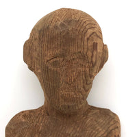 Old Pine Carved Shy Looking Fellow