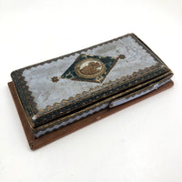 Victorian Papered Box with 19th Century Courting Cards and Authors Game