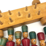 Italian Soldier Nine Pin Skittles Set on Rolling Cart, Made for B Altman