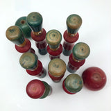 Italian Soldier Nine Pin Skittles Set on Rolling Cart, Made for B Altman