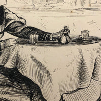 Victorian Era Pen and Ink Punch Magazine Cartoon Drawing