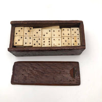 Marvelous Complete Antique Set of Handmade Bone Dominoes, Likely Sailor Made