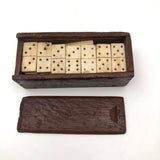 Marvelous Complete Antique Set of Handmade Bone Dominoes, Likely Sailor Made