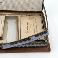 Victorian Papered Box with 19th Century Courting Cards and Authors Game
