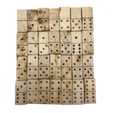 Marvelous Complete Antique Set of Handmade Bone Dominoes, Likely Sailor Made