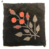 Beautifully Folky Appliqué Quilt Squares with Roses - Sold Individually