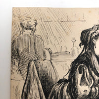 Victorian Era Pen and Ink Punch Magazine Cartoon Drawing