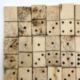 Marvelous Complete Antique Set of Handmade Bone Dominoes, Likely Sailor Made
