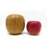 Lovely Pair of Old Turned and Painted Wooden Apples