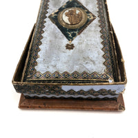 Victorian Papered Box with 19th Century Courting Cards and Authors Game