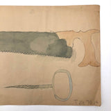 Tilo Alt, Saw and Eye Screw, Childhood Watercolor Drawing, German WW2 Era