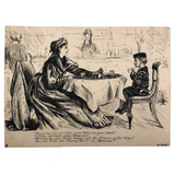 Victorian Era Pen and Ink Punch Magazine Cartoon Drawing