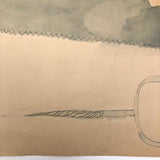 Tilo Alt, Saw and Eye Screw, Childhood Watercolor Drawing, German WW2 Era