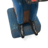 Wonderful Carved, Painted Folk Art Figure with Checkerboard