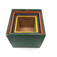 Impossible to Find Set of Four Colorful Vintage Nesting / Stacking Boxes