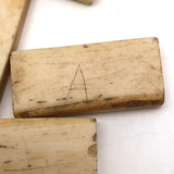Marvelous Complete Antique Set of Handmade Bone Dominoes, Likely Sailor Made