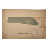 Tilo Alt, Saw and Eye Screw, Childhood Watercolor Drawing, German WW2 Era