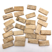 Marvelous Complete Antique Set of Handmade Bone Dominoes, Likely Sailor Made