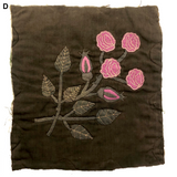 Beautifully Folky Appliqué Quilt Squares with Roses - Sold Individually