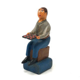 Wonderful Carved, Painted Folk Art Figure with Checkerboard