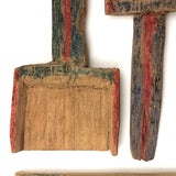 Happy Carved and Crayoned Little Wooden Shovels