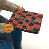Wonderful Carved, Painted Folk Art Figure with Checkerboard