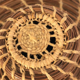 Round, Lidded Coushatta Coiled Pine Needle Basket