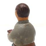 Wonderful Carved, Painted Folk Art Figure with Checkerboard