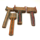 Happy Carved and Crayoned Little Wooden Shovels