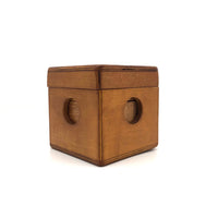 Lovely Mid-Century Puzzle Cube In Blonde Box with Peephole