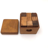Lovely Mid-Century Puzzle Cube In Blonde Box with Peephole