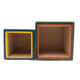 Impossible to Find Set of Four Colorful Vintage Nesting / Stacking Boxes